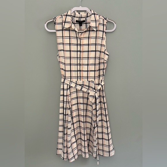 Banana Republic Plaid Sleeveless Belted Shirtdress 8P NWT - Picture 2 of 13